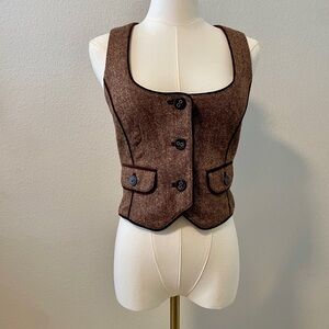 Bebe Chocolate Piped Vest